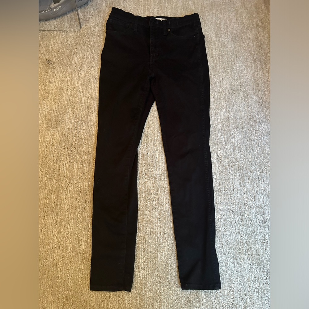 EUC Madewell 10” High Rise Black Skinny Jeans (Size 27)